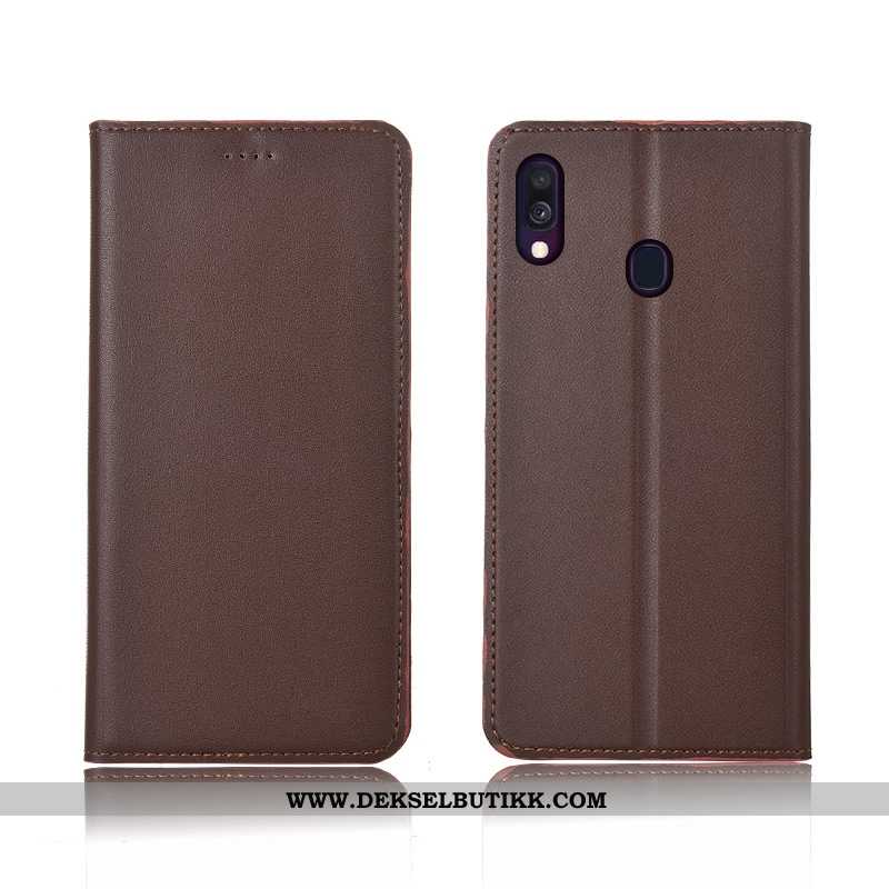 Etui Samsung Galaxy A40 Myke Alt Inkludert Nubuck Skinn Blå, Deksel Samsung Galaxy A40 Silikon Billi