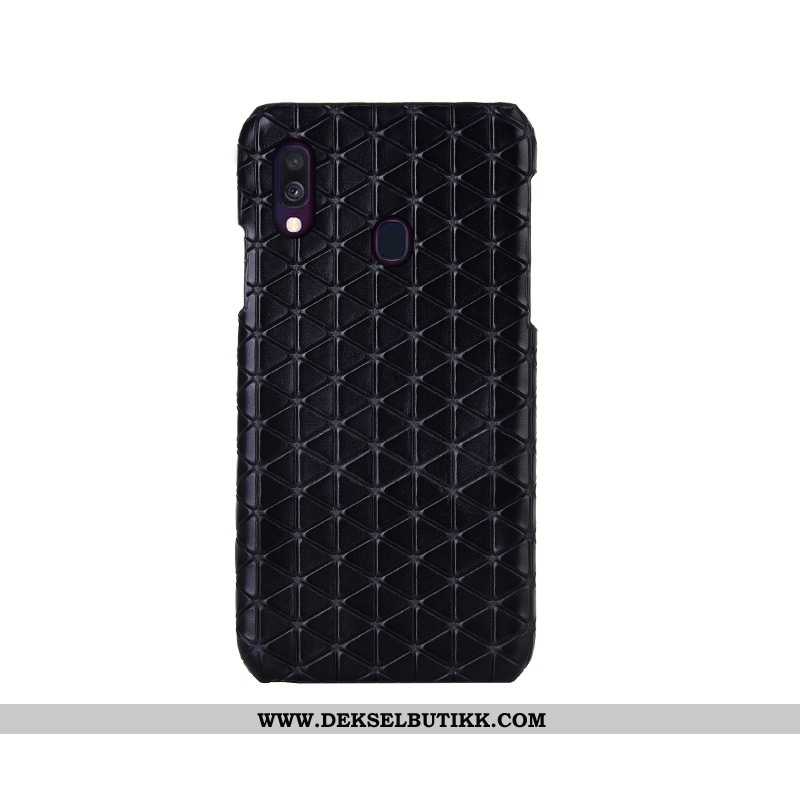 Etui Samsung Galaxy A40 Skinn Svart Anti-fall Mote, Deksel Samsung Galaxy A40 Beskyttelse Rabatt