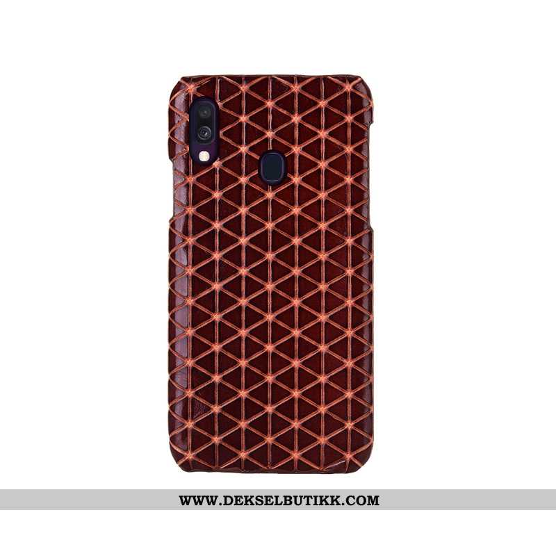 Etui Samsung Galaxy A40 Skinn Svart Anti-fall Mote, Deksel Samsung Galaxy A40 Beskyttelse Rabatt