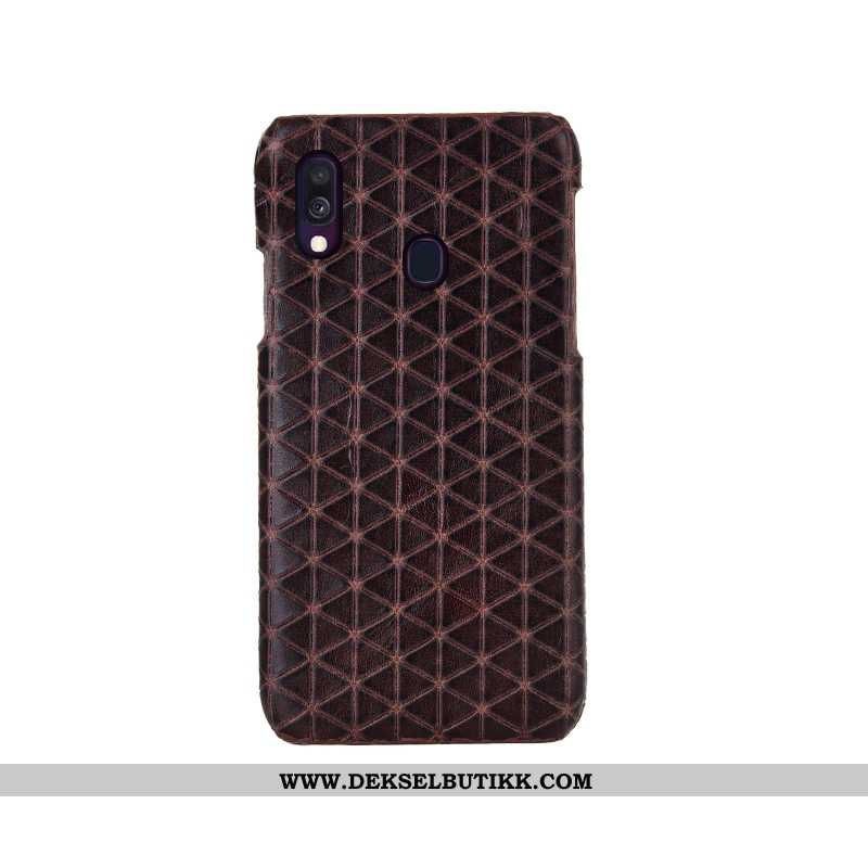 Etui Samsung Galaxy A40 Skinn Svart Anti-fall Mote, Deksel Samsung Galaxy A40 Beskyttelse Rabatt