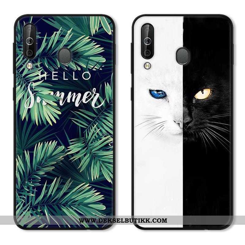 Etui Samsung Galaxy A40s Kreativ Nubuck Beskyttelse Svart Grønn, Deksel Samsung Galaxy A40s Myke Til