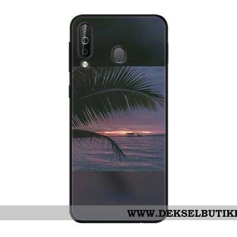 Etui Samsung Galaxy A40s Kreativ Nubuck Beskyttelse Svart Grønn, Deksel Samsung Galaxy A40s Myke Til