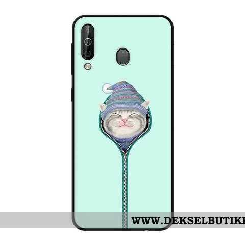 Etui Samsung Galaxy A40s Kreativ Nubuck Beskyttelse Svart Grønn, Deksel Samsung Galaxy A40s Myke Til