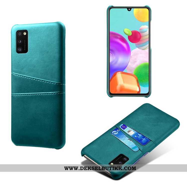 Etui Samsung Galaxy A41 Skinn Lær Kort Av Personlighet Grønn, Deksel Samsung Galaxy A41 Beskyttelse 