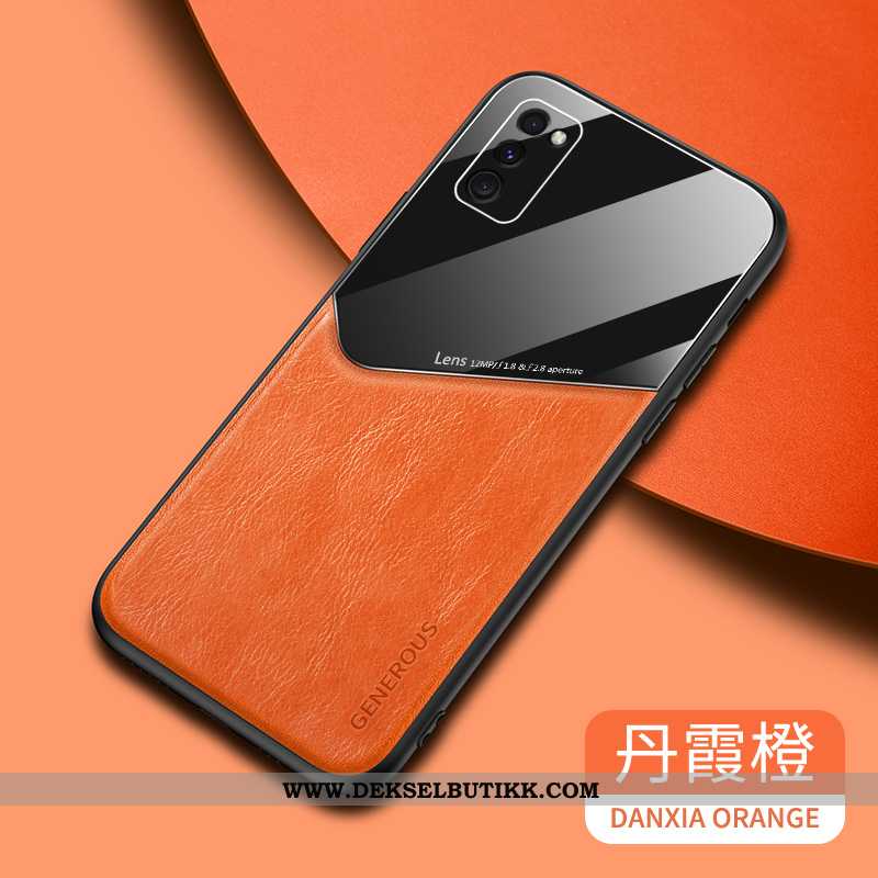 Etui Samsung Galaxy A41 Trend Deksel Glass Silikon Oransje, Samsung Galaxy A41 Myke Tilbud