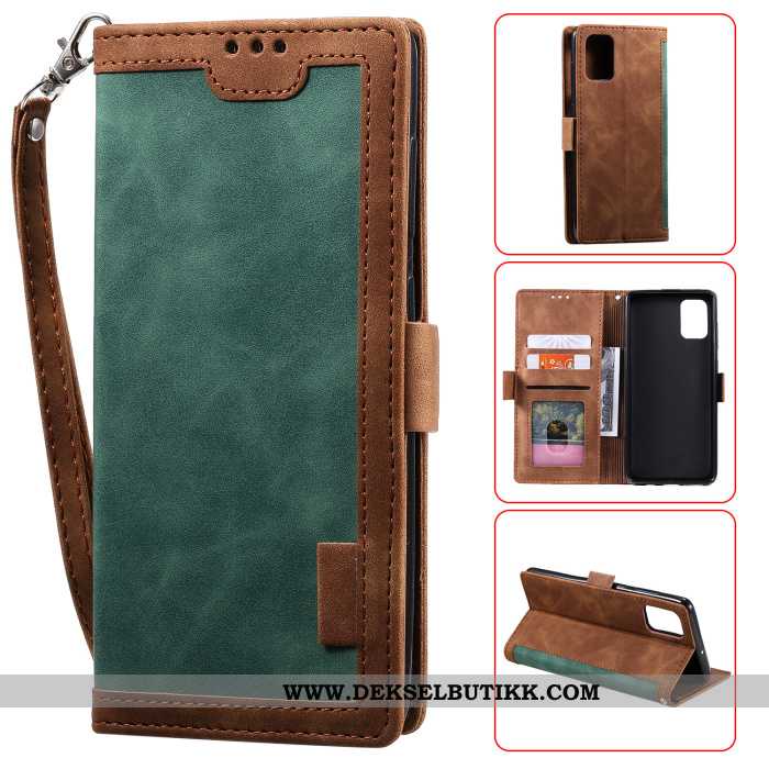 Etui Samsung Galaxy A41 Vintage Anti-fall Mobiltelefon Grønn, Deksel Samsung Galaxy A41 Skinndeksel 