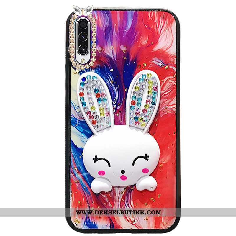 Etui Samsung Galaxy A50 Myke Stjernene Pels Ball Anti-fall Rød, Deksel Samsung Galaxy A50 Beskyttels