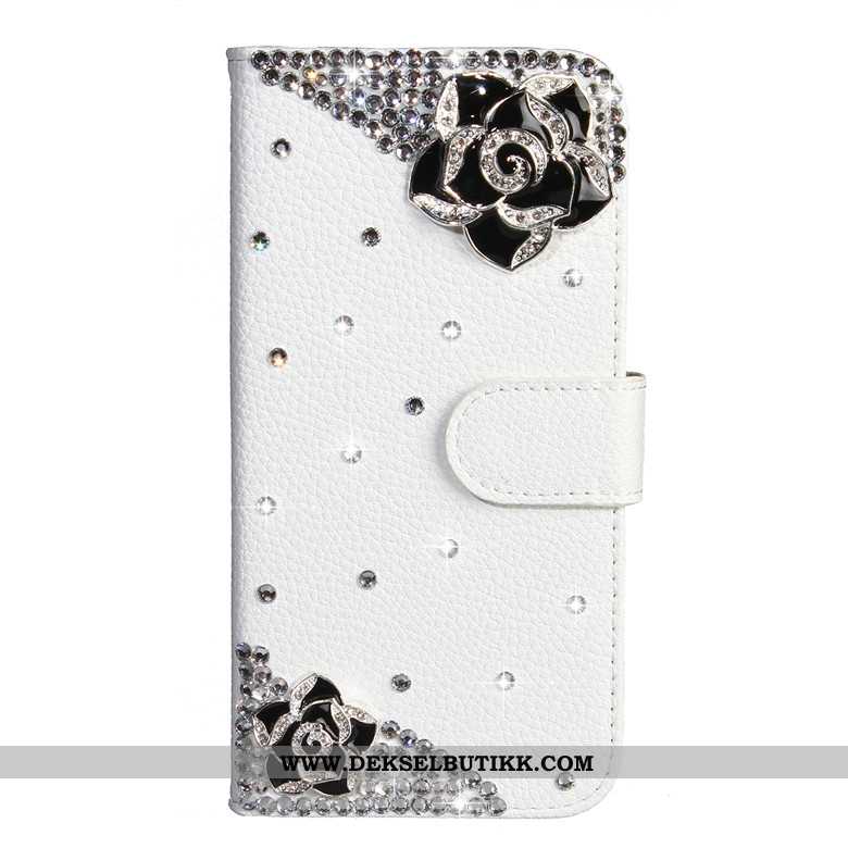 Etui Samsung Galaxy A50s Med Strass Deksel Sommerfugl Blomster Mobiltelefon Hvitt, Samsung Galaxy A5