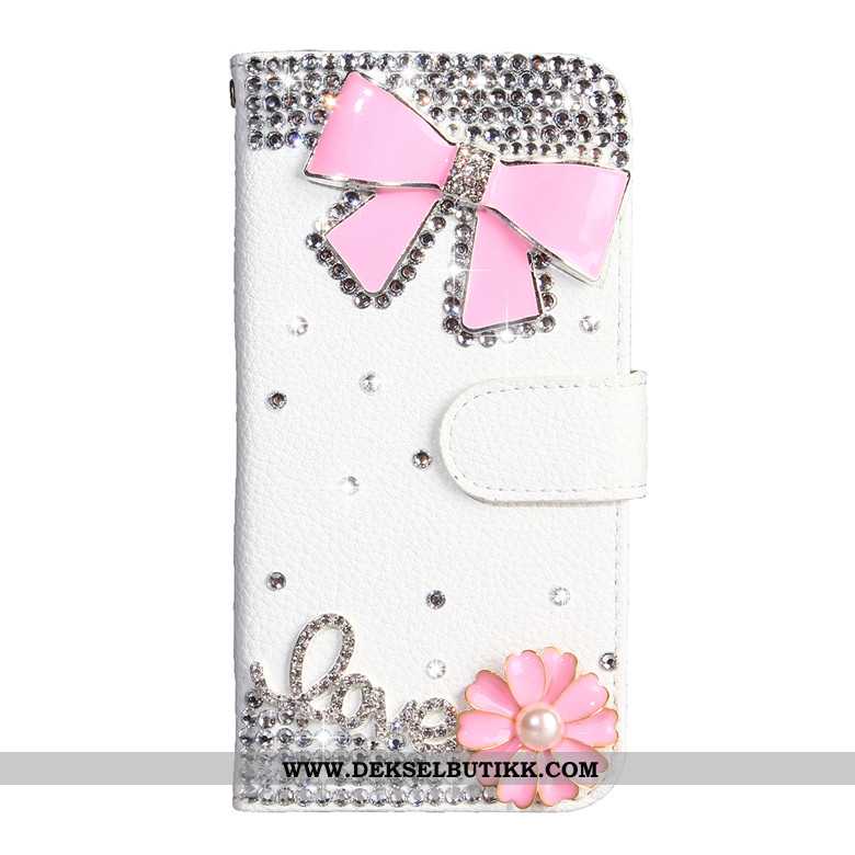 Etui Samsung Galaxy A50s Med Strass Deksel Sommerfugl Blomster Mobiltelefon Hvitt, Samsung Galaxy A5