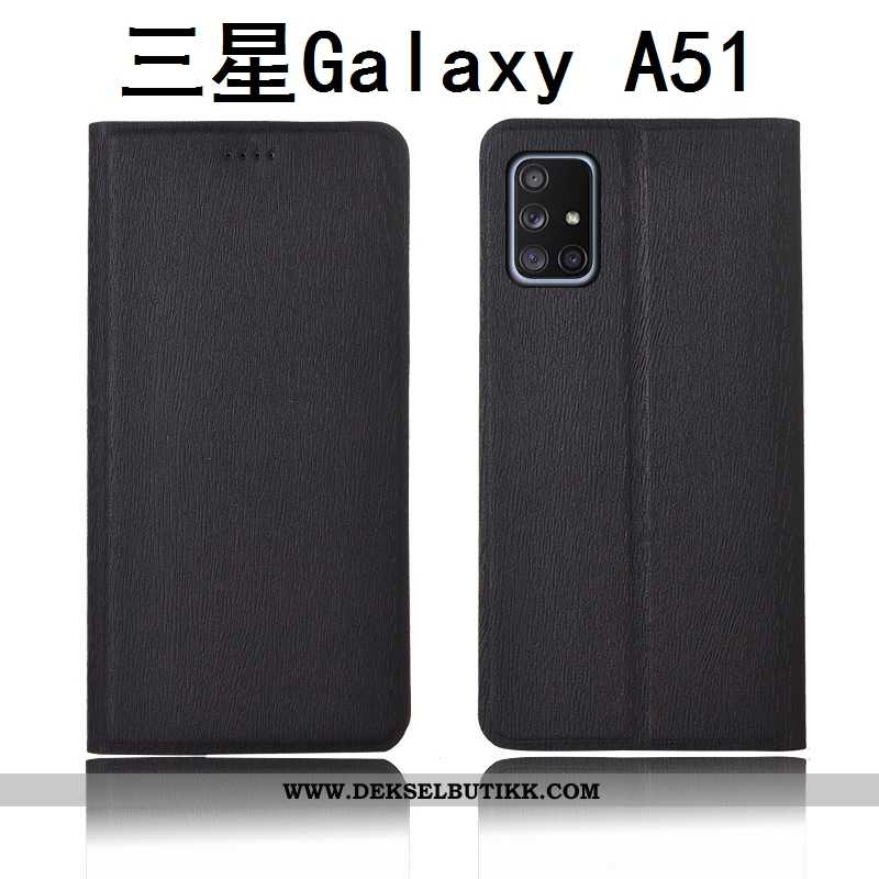 Etui Samsung Galaxy A51 Beskyttelse Anti-fall Clamshell Silikon Blå, Deksel Samsung Galaxy A51 Skinn