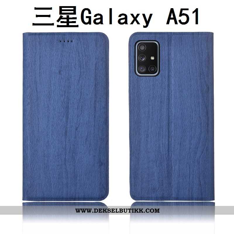 Etui Samsung Galaxy A51 Beskyttelse Anti-fall Clamshell Silikon Blå, Deksel Samsung Galaxy A51 Skinn