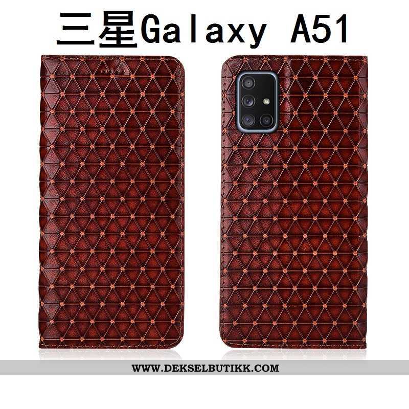 Etui Samsung Galaxy A51 Beskyttelse Deksel Silikon Rutete Svart, Samsung Galaxy A51 Skinndeksel Tilb