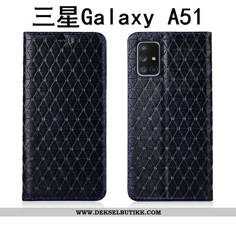 Etui Samsung Galaxy A51 Beskyttelse Deksel Silikon Rutete Svart, Samsung Galaxy A51 Skinndeksel Tilb