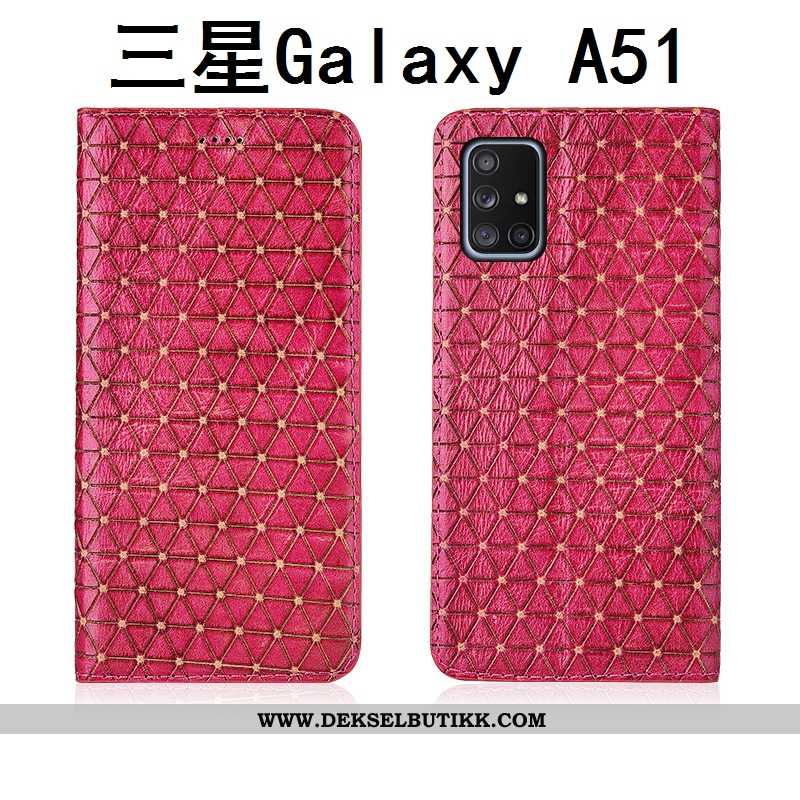 Etui Samsung Galaxy A51 Beskyttelse Deksel Silikon Rutete Svart, Samsung Galaxy A51 Skinndeksel Tilb