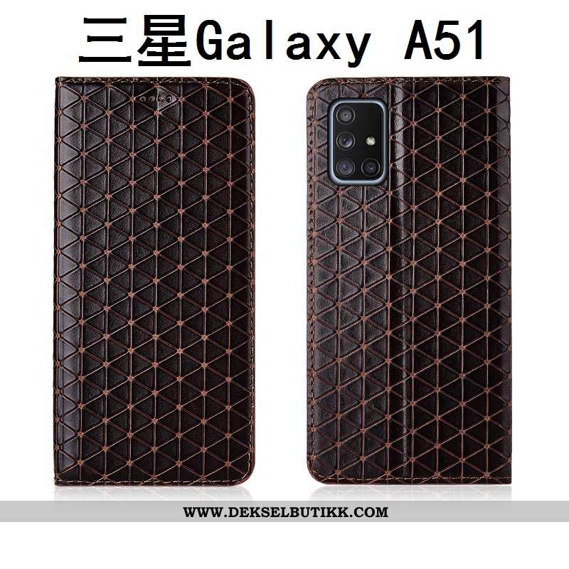 Etui Samsung Galaxy A51 Beskyttelse Deksel Silikon Rutete Svart, Samsung Galaxy A51 Skinndeksel Tilb