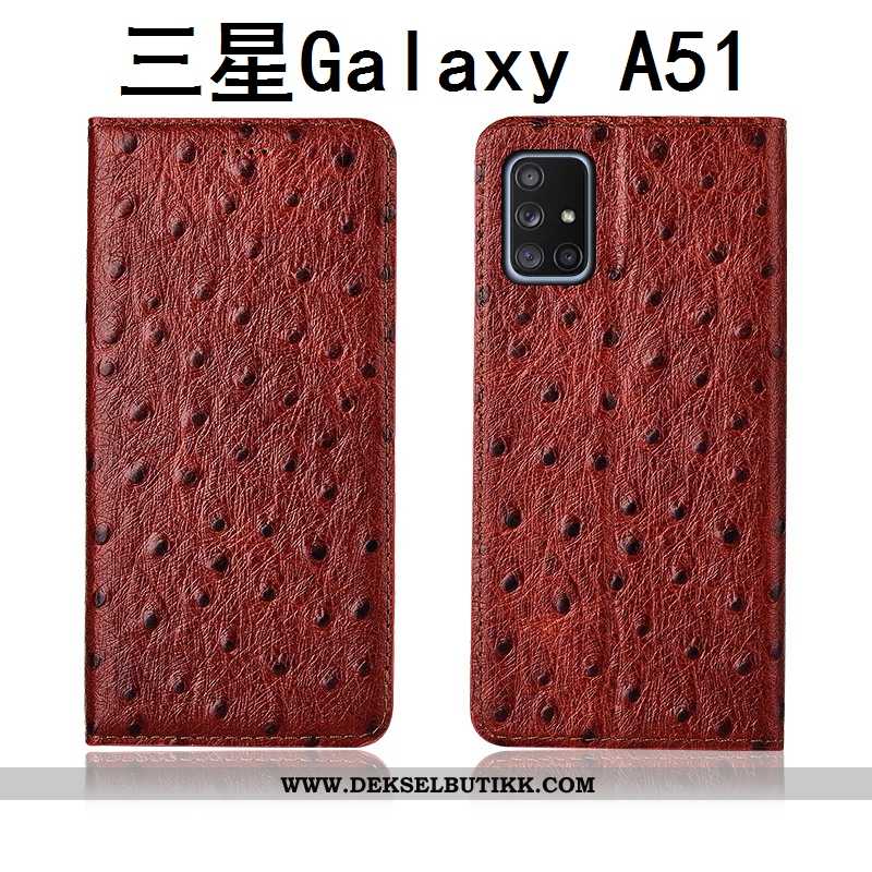 Etui Samsung Galaxy A51 Nubuck Nye Beskyttelsedeksel Deksel Svart, Samsung Galaxy A51 Skinn Salg