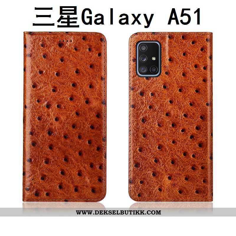 Etui Samsung Galaxy A51 Nubuck Nye Beskyttelsedeksel Deksel Svart, Samsung Galaxy A51 Skinn Salg