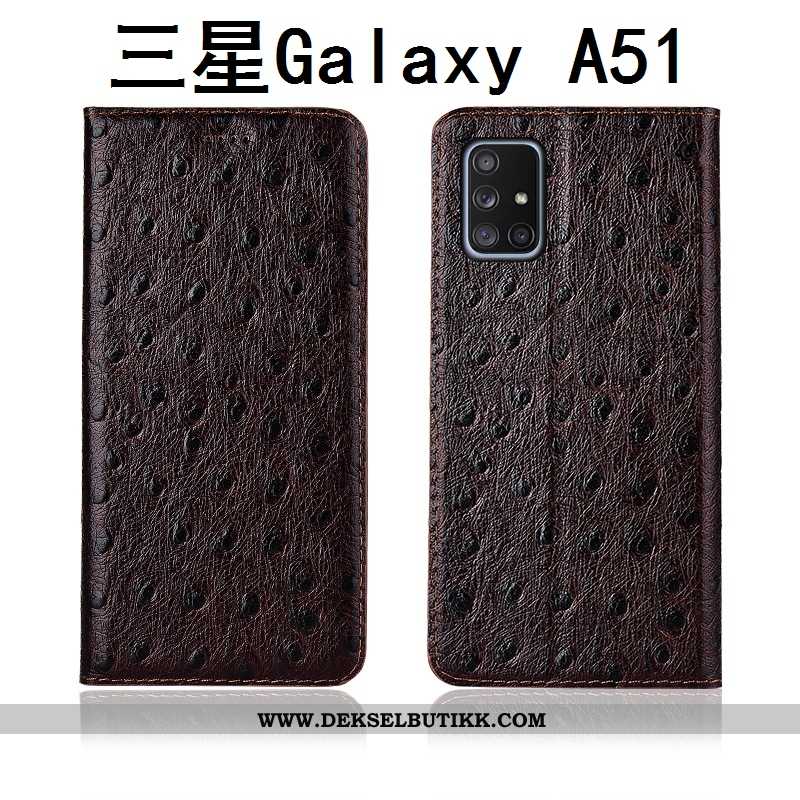 Etui Samsung Galaxy A51 Nubuck Nye Beskyttelsedeksel Deksel Svart, Samsung Galaxy A51 Skinn Salg