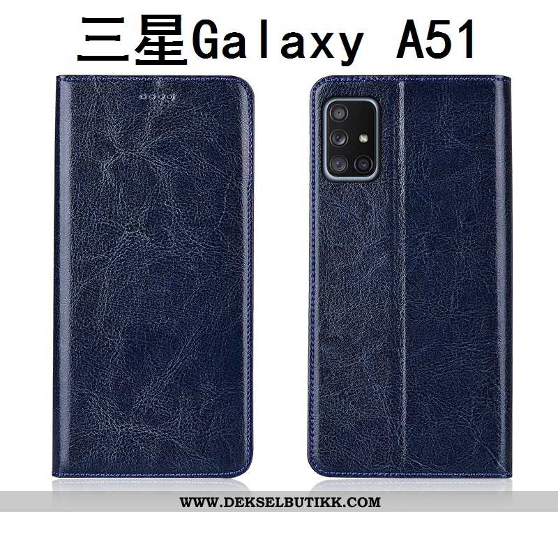 Etui Samsung Galaxy A51 Nubuck Stjernene Brun Silikon, Deksel Samsung Galaxy A51 Skinn Salg