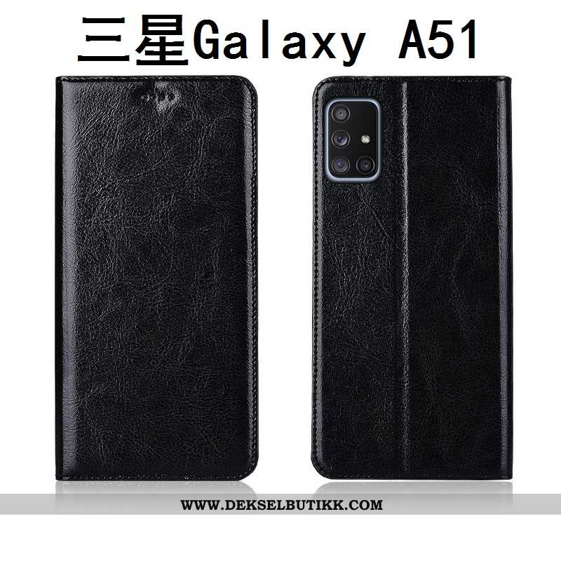 Etui Samsung Galaxy A51 Nubuck Stjernene Brun Silikon, Deksel Samsung Galaxy A51 Skinn Salg