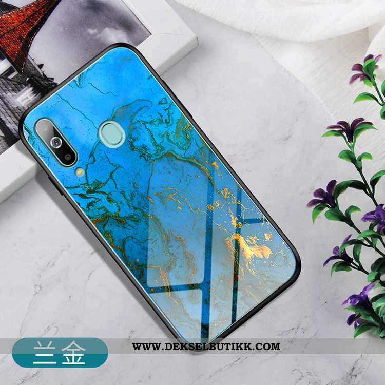 Etui Samsung Galaxy A60 Glass Stjernene Støtte Rød, Deksel Samsung Galaxy A60 Hengende Ornamenter Ti