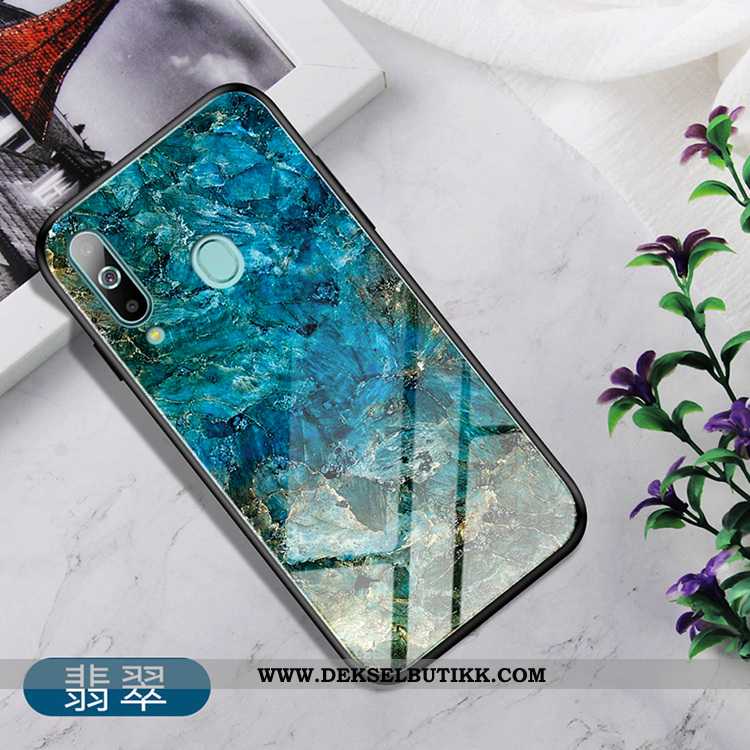 Etui Samsung Galaxy A60 Glass Stjernene Støtte Rød, Deksel Samsung Galaxy A60 Hengende Ornamenter Ti