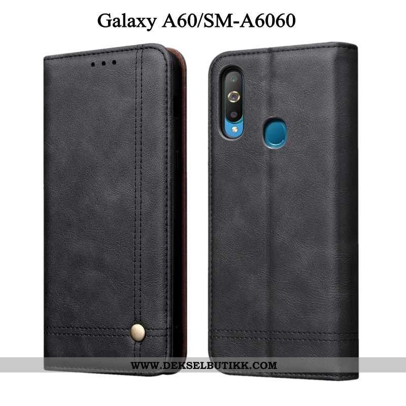 Etui Samsung Galaxy A60 Myke Svart Anti-fall Skinndeksel, Deksel Samsung Galaxy A60 Beskyttelse Bill