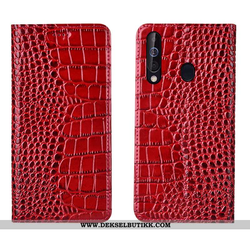 Etui Samsung Galaxy A60 Skinn Krokodille Rød Deksel, Samsung Galaxy A60 Skinndeksel Billige