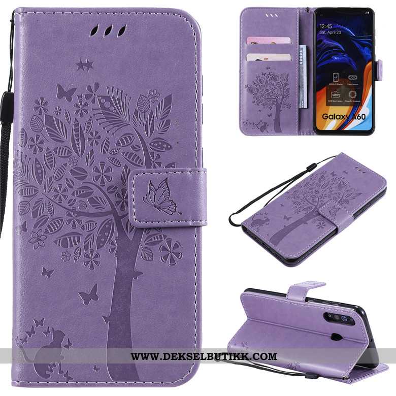 Etui Samsung Galaxy A60 Skinndeksel Lilla Tre Katt, Deksel Samsung Galaxy A60 Silikon Tilbud