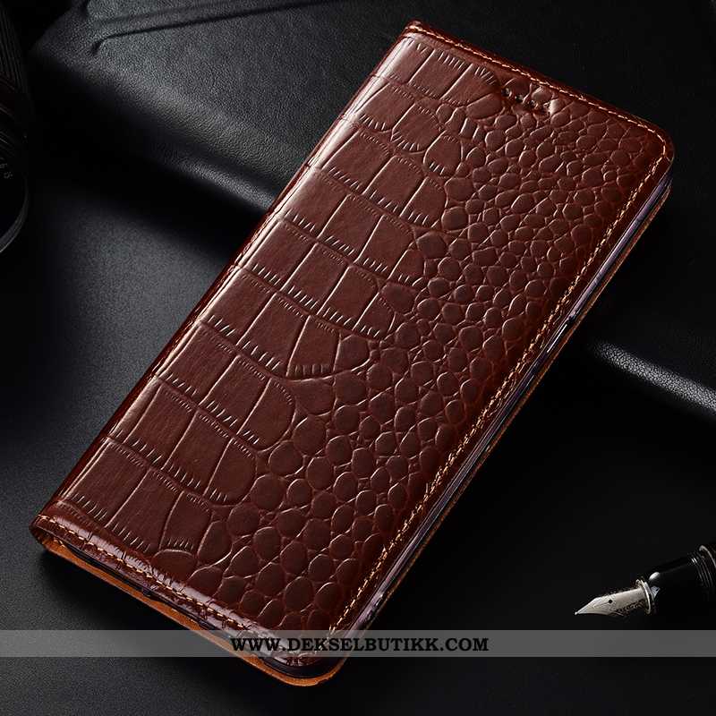 Etui Samsung Galaxy A70 Skinndeksel Krokodille Mønster Brun, Deksel Samsung Galaxy A70 Skinn Billige