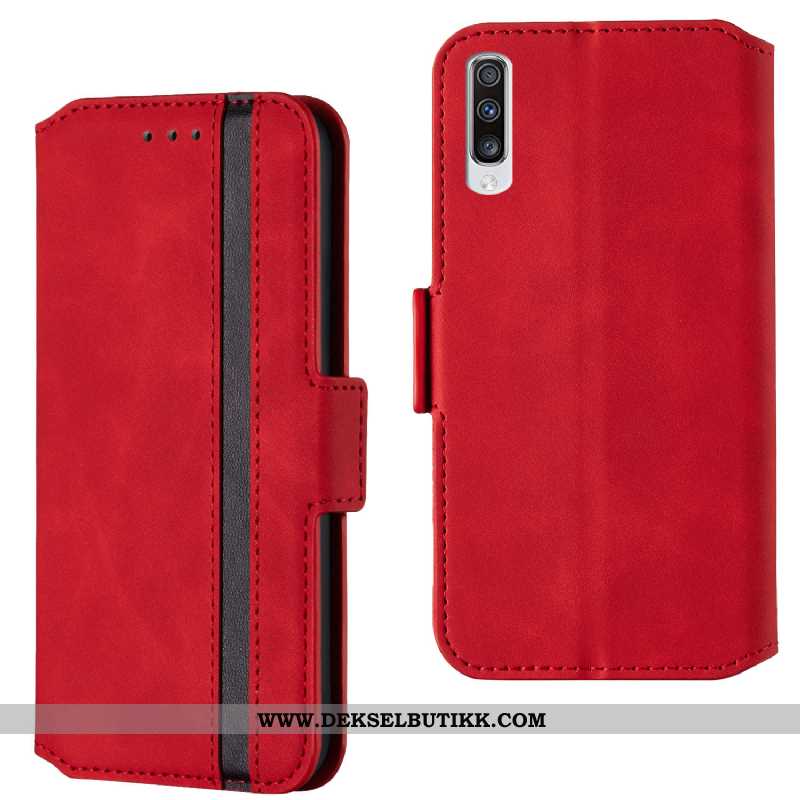 Etui Samsung Galaxy A70 Skinndeksel Stjernene Clamshell Rød, Deksel Samsung Galaxy A70 Beskyttelse T