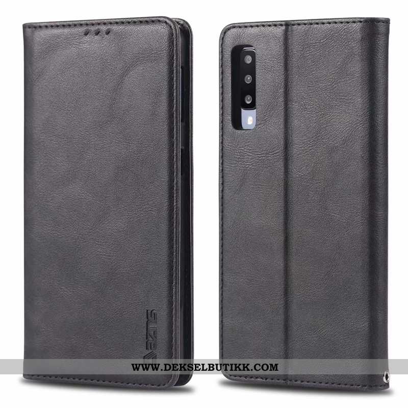 Etui Samsung Galaxy A70s Beskyttelse Deksel Kort High End Brun, Samsung Galaxy A70s Skinndeksel Tilb