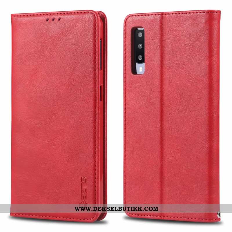 Etui Samsung Galaxy A70s Beskyttelse Deksel Kort High End Brun, Samsung Galaxy A70s Skinndeksel Tilb