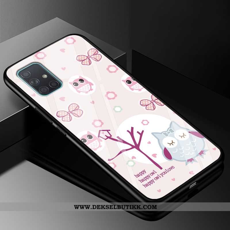 Etui Samsung Galaxy A71 Av Personlighet Silikon Glass Enkel Blå, Deksel Samsung Galaxy A71 Cartoon T