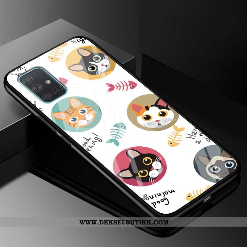 Etui Samsung Galaxy A71 Av Personlighet Silikon Glass Enkel Blå, Deksel Samsung Galaxy A71 Cartoon T