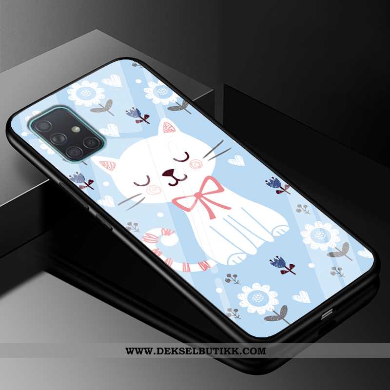 Etui Samsung Galaxy A71 Av Personlighet Silikon Glass Enkel Blå, Deksel Samsung Galaxy A71 Cartoon T