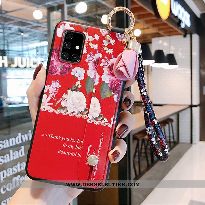 Etui Samsung Galaxy A71 Silikon Myke Blomster Anti-fall Rød, Deksel Samsung Galaxy A71 Beskyttelse P