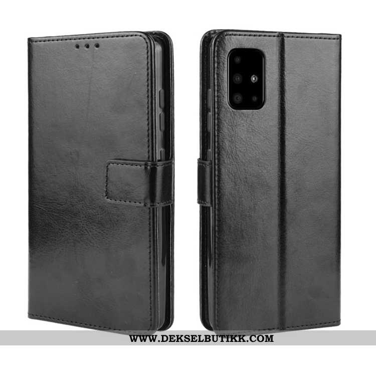 Etui Samsung Galaxy A71 Skinndeksel Stjernene Folio Kort Svart, Deksel Samsung Galaxy A71 Mobiltelef