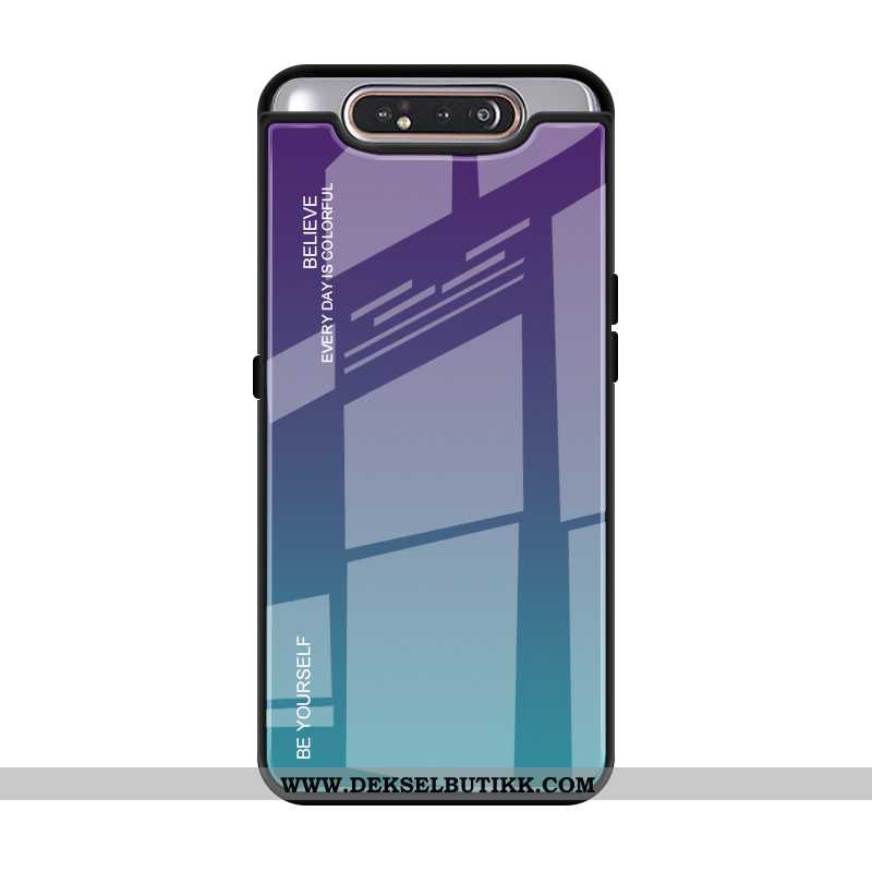 Etui Samsung Galaxy A80 Beskyttelse Anti-fall Gradient Farge Lilla, Deksel Samsung Galaxy A80 Glass 