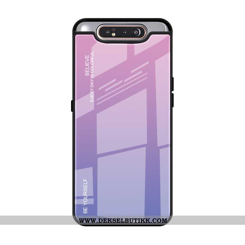 Etui Samsung Galaxy A80 Beskyttelse Anti-fall Gradient Farge Lilla, Deksel Samsung Galaxy A80 Glass 