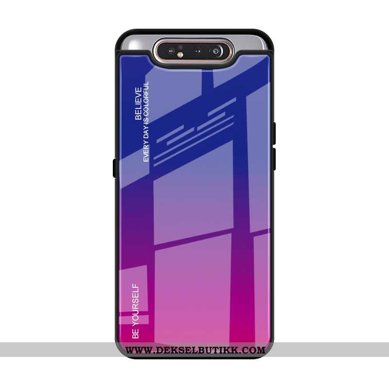 Etui Samsung Galaxy A80 Beskyttelse Anti-fall Gradient Farge Lilla, Deksel Samsung Galaxy A80 Glass 