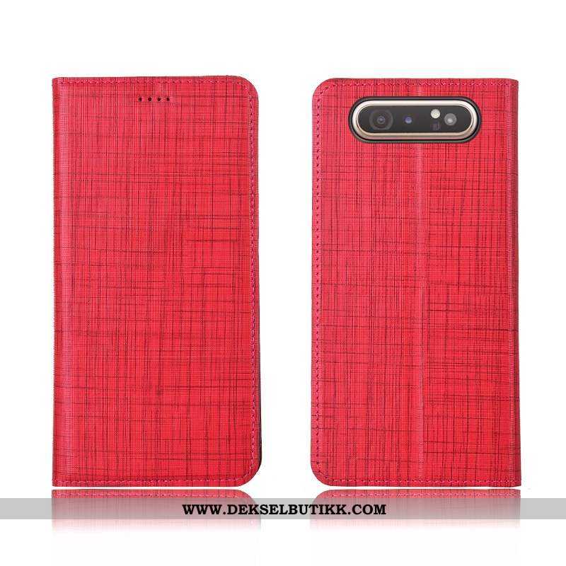 Etui Samsung Galaxy A80 Beskyttelse Clamshell Rød Anti-fall, Deksel Samsung Galaxy A80 Silikon Tilbu