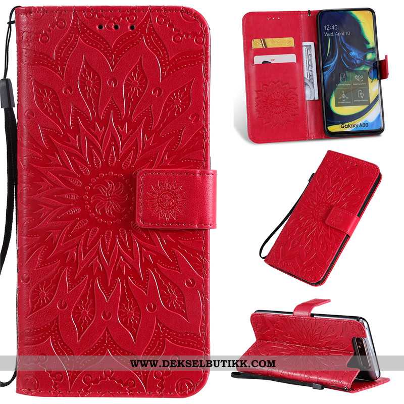 Etui Samsung Galaxy A80 Beskyttelse Deksel Clamshell Stjernene Rosa, Samsung Galaxy A80 Skinndeksel 