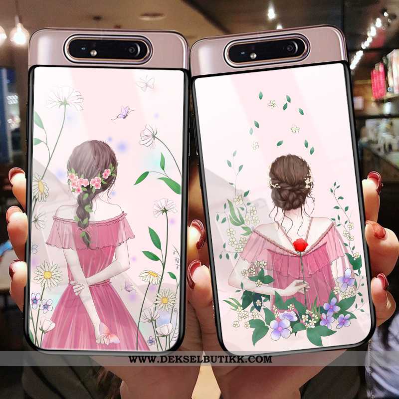 Etui Samsung Galaxy A80 Beskyttelse Stjernene Rosa Alt Inkludert, Deksel Samsung Galaxy A80 Glass Ti