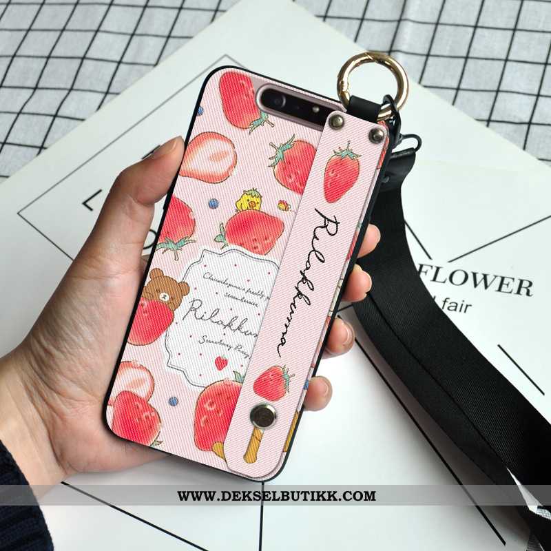 Etui Samsung Galaxy A80 Silikon Anti-fall Nye Støtte Rosa, Deksel Samsung Galaxy A80 Beskyttelse Kjø