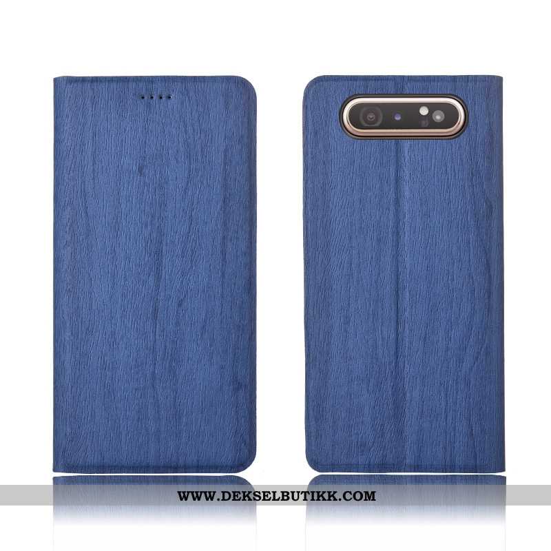 Etui Samsung Galaxy A80 Silikon Clamshell Mobiltelefon Blå, Deksel Samsung Galaxy A80 Beskyttelse Ti