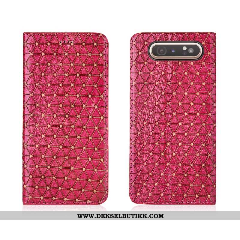 Etui Samsung Galaxy A80 Skinn Anti-fall Myke Nye Rosa, Deksel Samsung Galaxy A80 Trend Billige