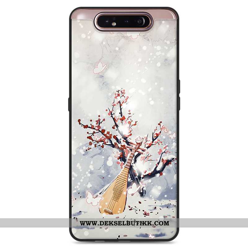 Etui Samsung Galaxy A80 Vintage Deksel Enkel Fersk Hvitt, Samsung Galaxy A80 Myke Salg