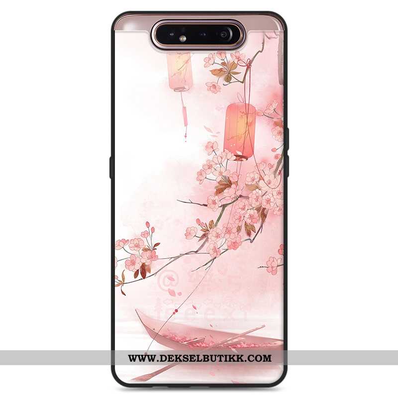 Etui Samsung Galaxy A80 Vintage Deksel Enkel Fersk Hvitt, Samsung Galaxy A80 Myke Salg