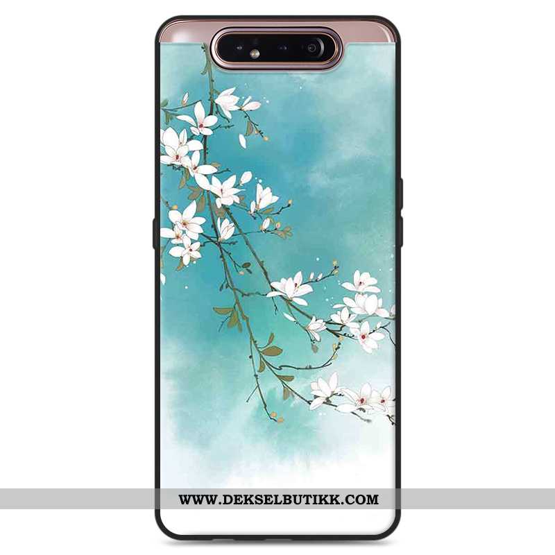 Etui Samsung Galaxy A80 Vintage Deksel Enkel Fersk Hvitt, Samsung Galaxy A80 Myke Salg